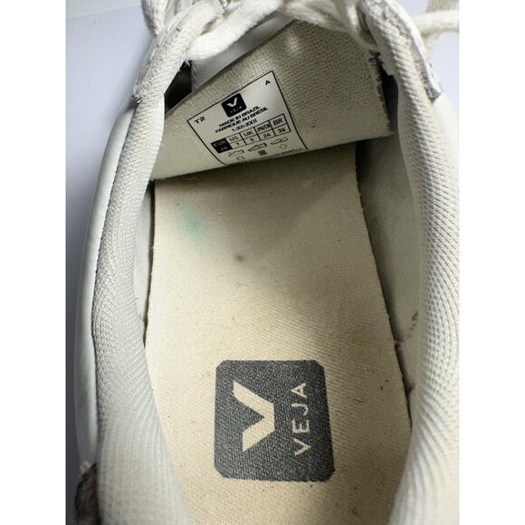 Veja Esplar Women’s Leather Sneakers Size 7 EU 38 White Suede Logo Clean Casual - Picture 9 of 9